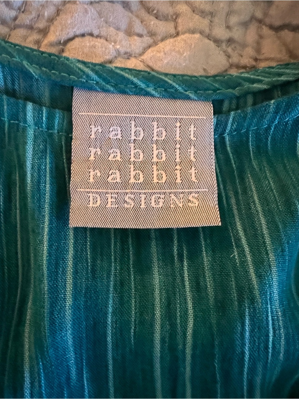 Dress Rabbit Rabbit Rabbit Designs Teal Pleated 2-Piece Short-Sleeve (Tank Dress - Picture 3 of 8